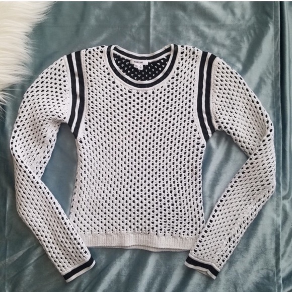 Helmut Lang open knit black & white mesh sweater - Picture 3 of 7